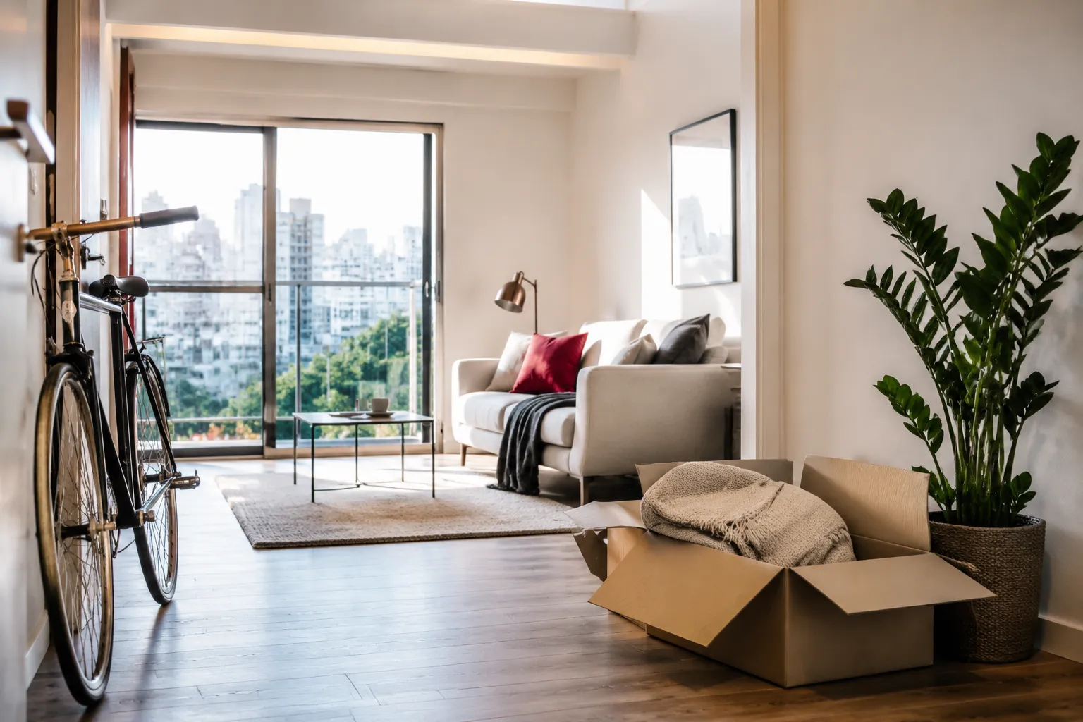 Sala de apartamento mobiliado disponível para alugar em Santos